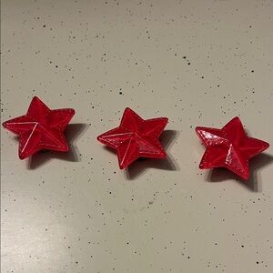 Vintage 3 Red Star Shaped Buttons!